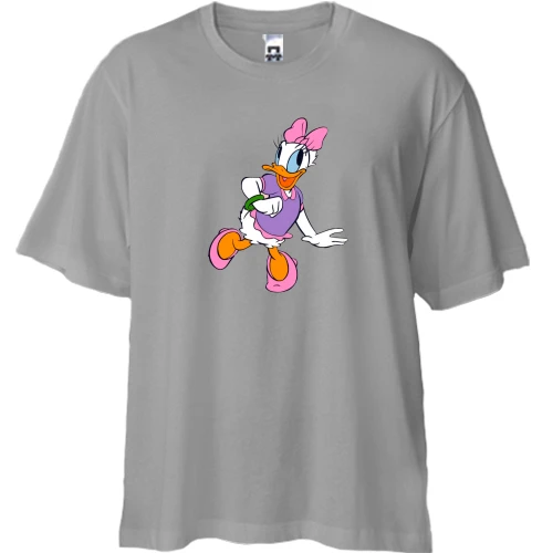 Футболка двунитка Oversize, Белый, с Дейзи Дак