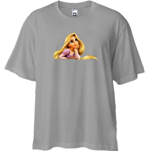 Футболка двунитка Oversize, Белый, с Диснеевской Рапунцель