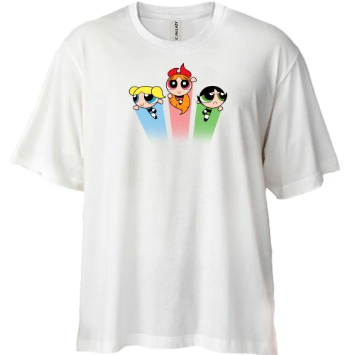 Футболка двунитка Oversize powerpuff girls