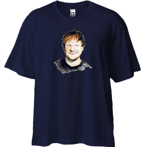 Футболка двунитка Oversize, Синий, c Ed Sheeran