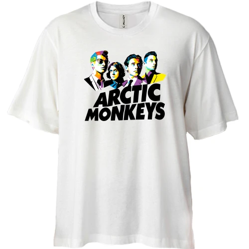 Футболка двонитка Oversize, Білий, Arctic monkeys (АРТ)