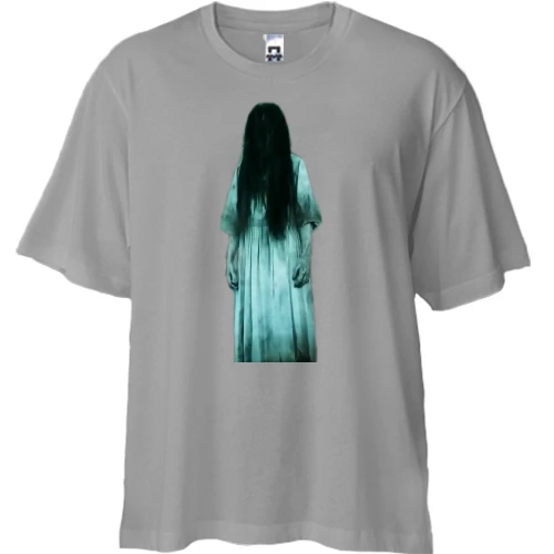 Футболка двонитка Oversize, Сірий, з монстром з Дзвінка