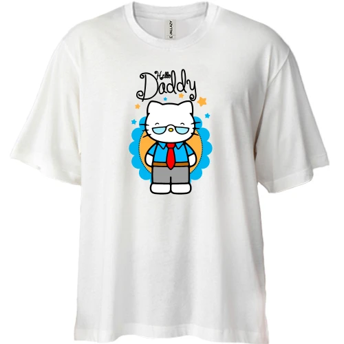 Футболка двонитка Oversize для тата "hello daddy"