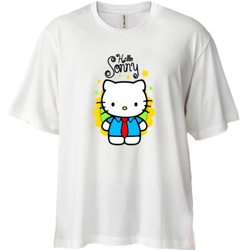 Футболка двунитка Oversize для сына "hello sonny"