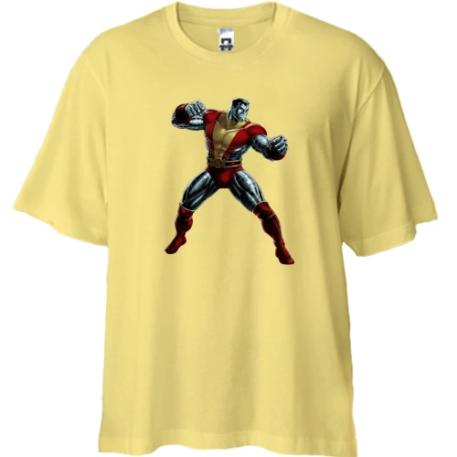 Футболка двунитка Oversize, Желтый, с Колоссом (x-men)