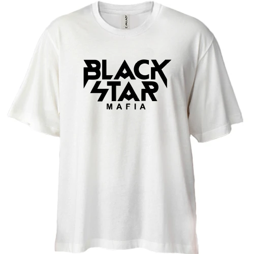 Футболка двонитка Oversize, Білий, Black Star Mafia