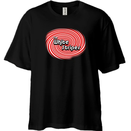 Футболка двонитка Oversize, Чорний, The White Stripes