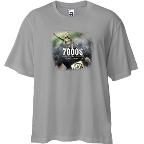 Футболка двунитка Oversize, Серый, с обложкой группы - 7000 $