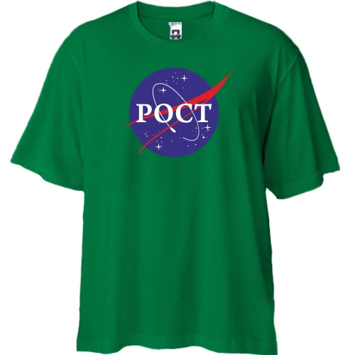 Футболка двонитка Oversize, Зелений, Рост (NASA Style)