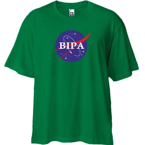 Футболка двонитка Oversize, Зелений, Вєра (NASA Style)