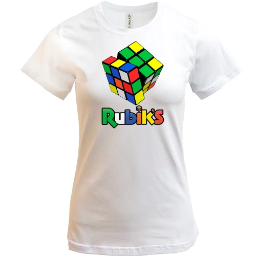 Женская футболка, Белый, Кубик-Рубик (Rubik's Cube)
