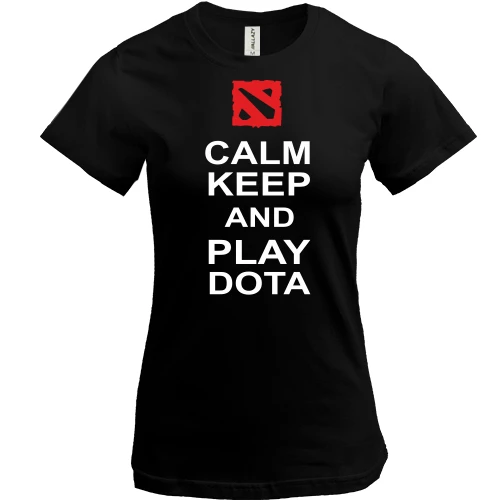 Женская футболка, Черный, Play DOTA