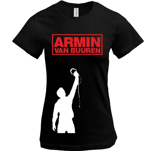 Жіноча футболка, чорний, Armin Van Buuren (з силуетом)