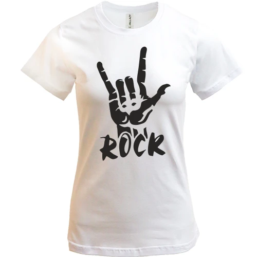 Женская футболка, Белый, Рок (Rock)