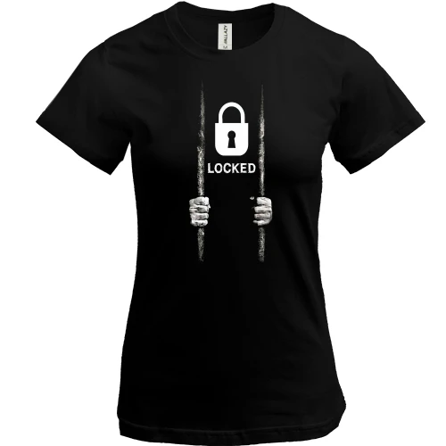 Женская футболка, Черный, Locked