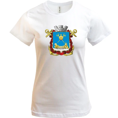 Женская футболка, Белый, с гербом Николаева