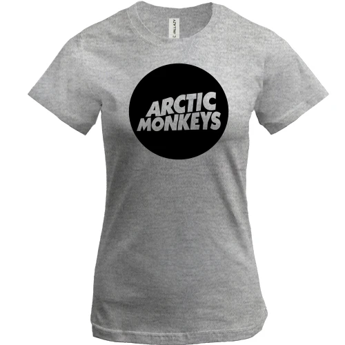 Жіноча футболка, Сірий меланж, Arctic monkeys (Round)