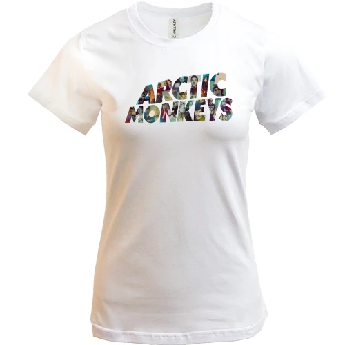 Женская футболка, Белый, Arctic monkeys (коллаж)