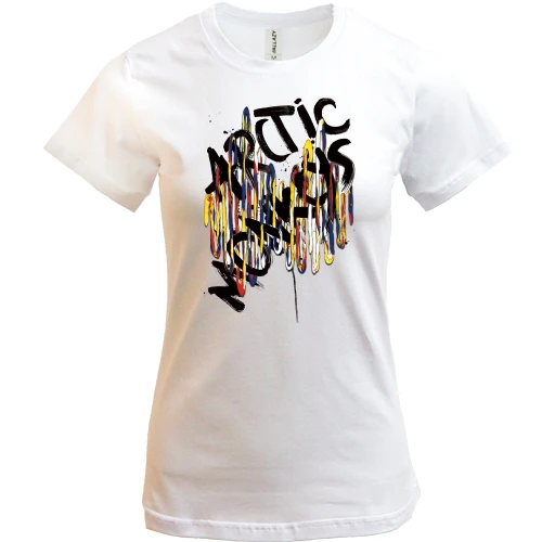 Жіноча футболка, Білий, Arctic monkeys (paint art)