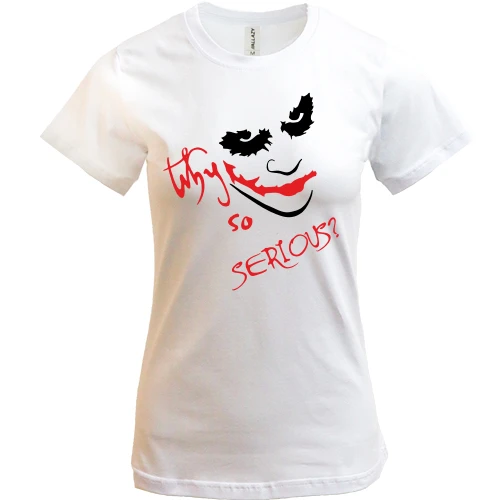Женская футболка, Белый, с лицом Джокера «Why so serious?»