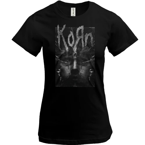 Жіноча футболка, Чорний, Korn (На склі)