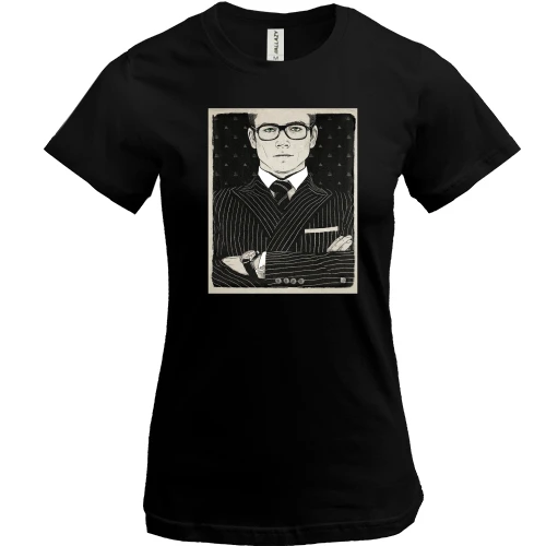 Женская футболка, Черный, с Экзи (Kingsman)