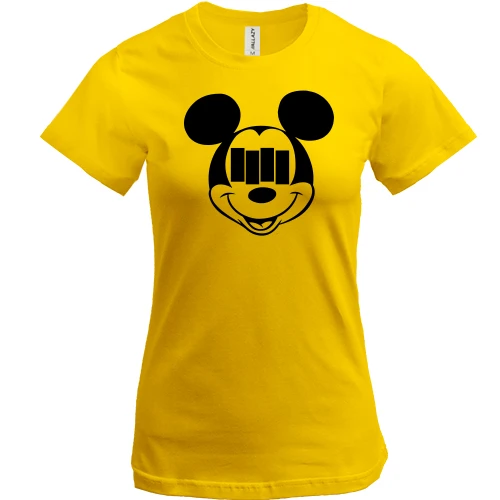 Женская футболка, Желтый, Black Flag Mickey Style