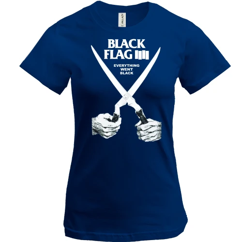 Женская футболка, Синий, Black Flag - Everything Went Black