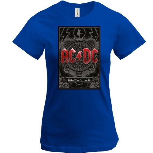 Женская футболка, Синий, AC/DC Black ice (2)