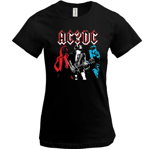 Женская футболка, Черный, AC/DC АРТ