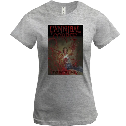 Женская футболка, Серый меланж, Cannibal Corpse - Red Before Black
