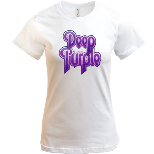 Женская футболка, Белый, Deep Purple (фиолетовый логотип)