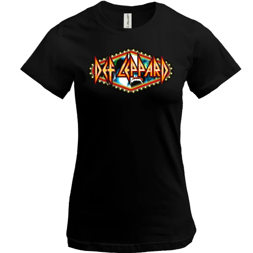 Женская футболка, Черный, Def Leppard (casino)