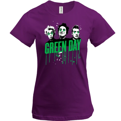 Женская футболка, Фиолетовый, Green day Uno! Dos! Tré!