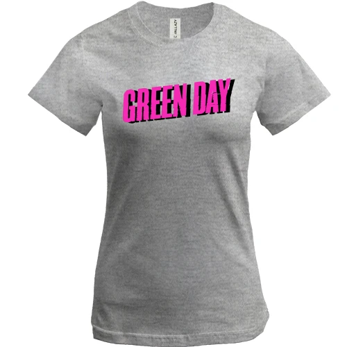 Жіноча футболка Green day рожевий логотип