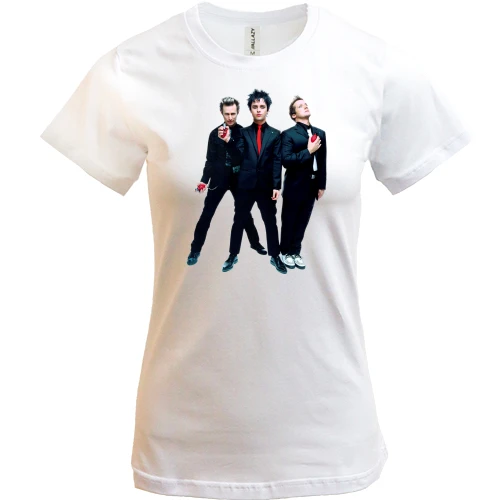 Женская футболка, Белый, Green day с гранатами