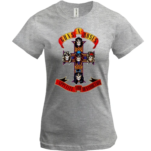 Жіноча футболка, Сірий меланж, Guns N’ Roses - Appetite for Destruction