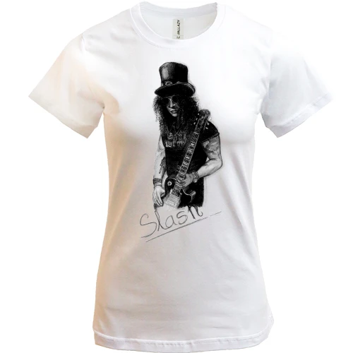 Женская футболка, Белый, Guns N’ Roses Slash (2)