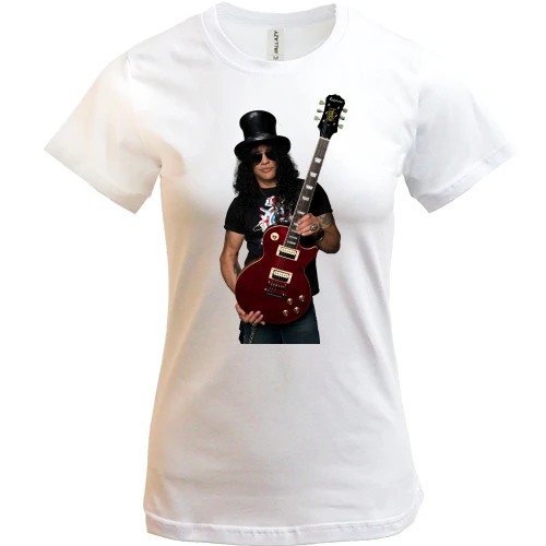 Женская футболка, Белый, Guns N’ Roses Слэш