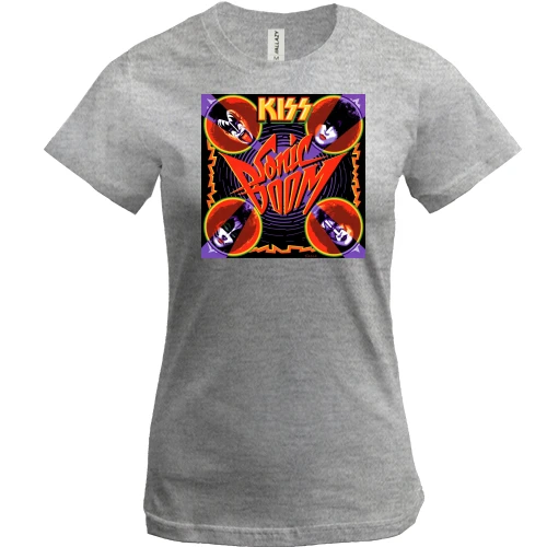 Женская футболка, Серый меланж, KISS Sonic Boom