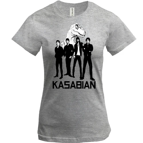 Женская футболка, Серый меланж, Kasabian - Velociraptor! (2)