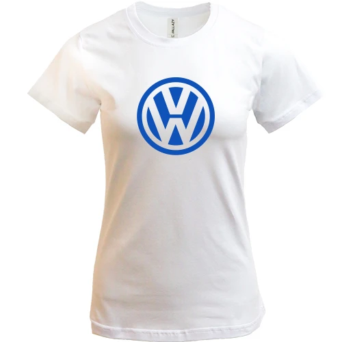Женская футболка, Белый, Volkswagen (лого)