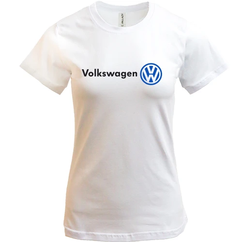 Женская футболка, белый, Volkswagen
