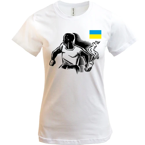 Жіноча футболка, Білий, з Майдановцем