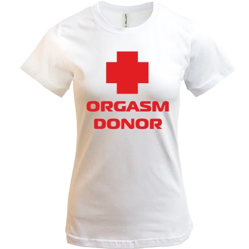 Жіноча футболка, Білий, Orgasm donor