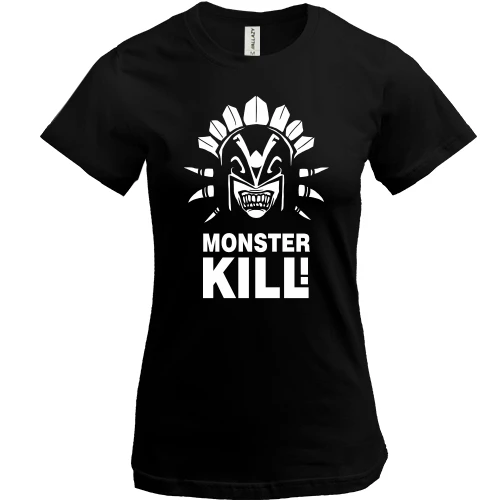 Женская футболка, Черный, Monster kill