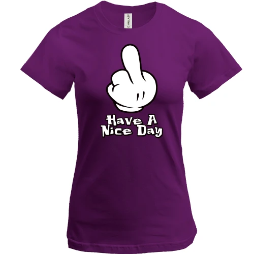 Жіноча футболка, Чорний, з написом "Have a nice day"