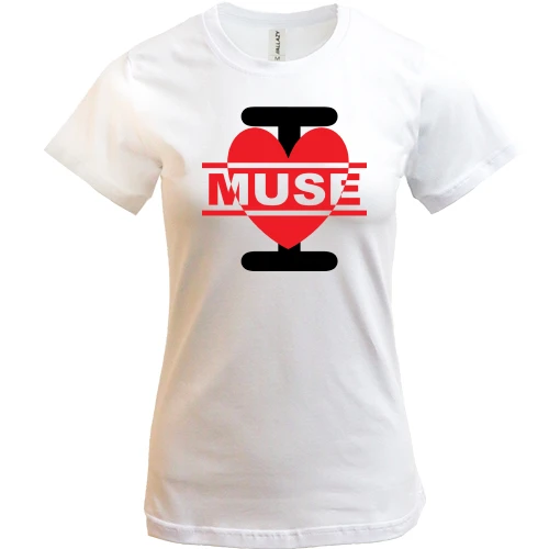Жіноча футболка, Білий, I love Muse