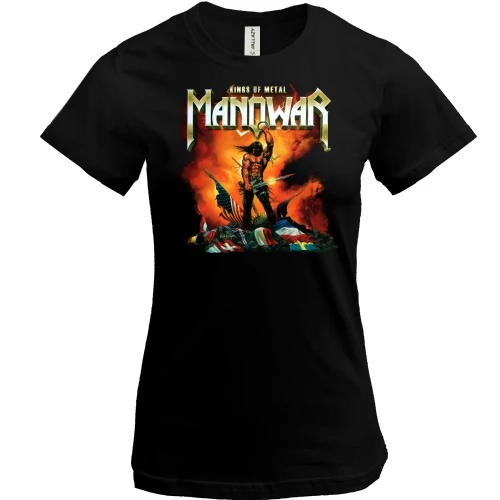 Женская футболка, Черный, Manowar - Kings of Metal