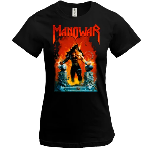 Женская футболка, Черный, Manowar - Louder Than Hell